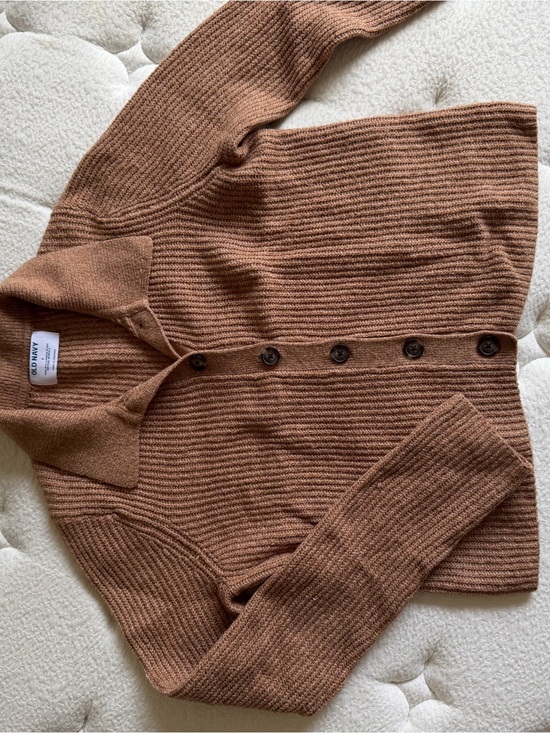 Old Navy Sweaters - Old Navy Women’s Brown Solid Knit Collared Button Front Long Sleeve Cardigan S